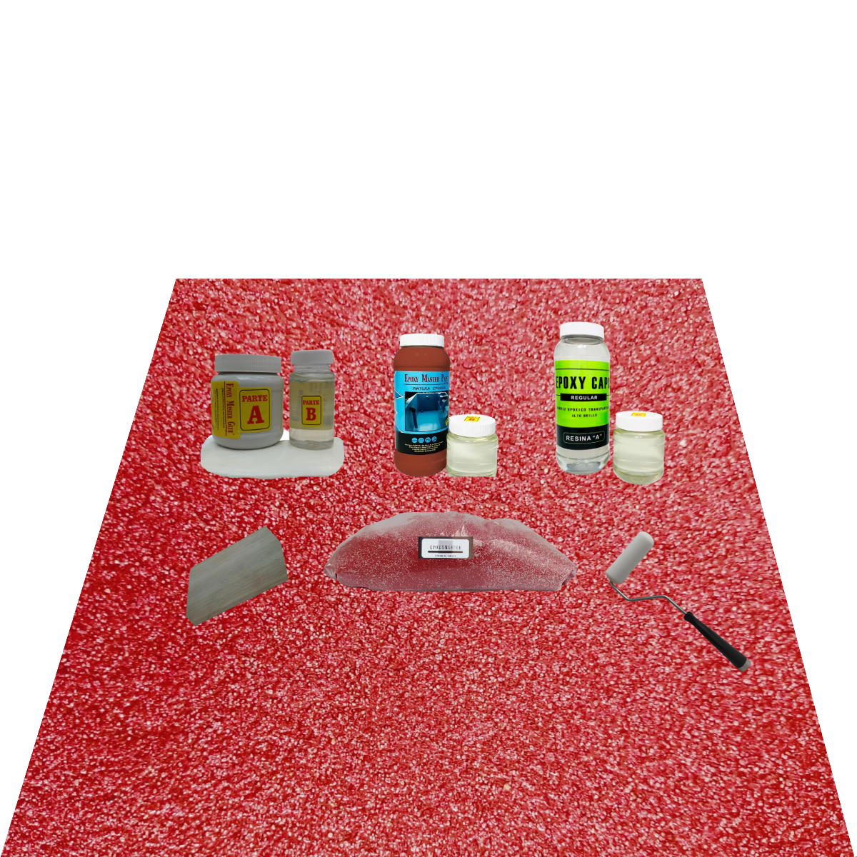 KIT TODO INCLUIDO CUARZO 1M2 COLOR ROJO KITCHEN
