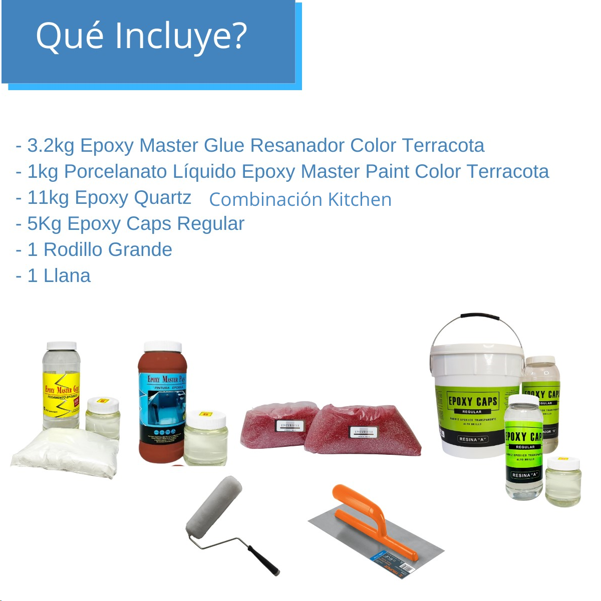 KIT TODO INCLUIDO ARENA DE CUARZO 5M2 COLOR ROJO KITCHEN