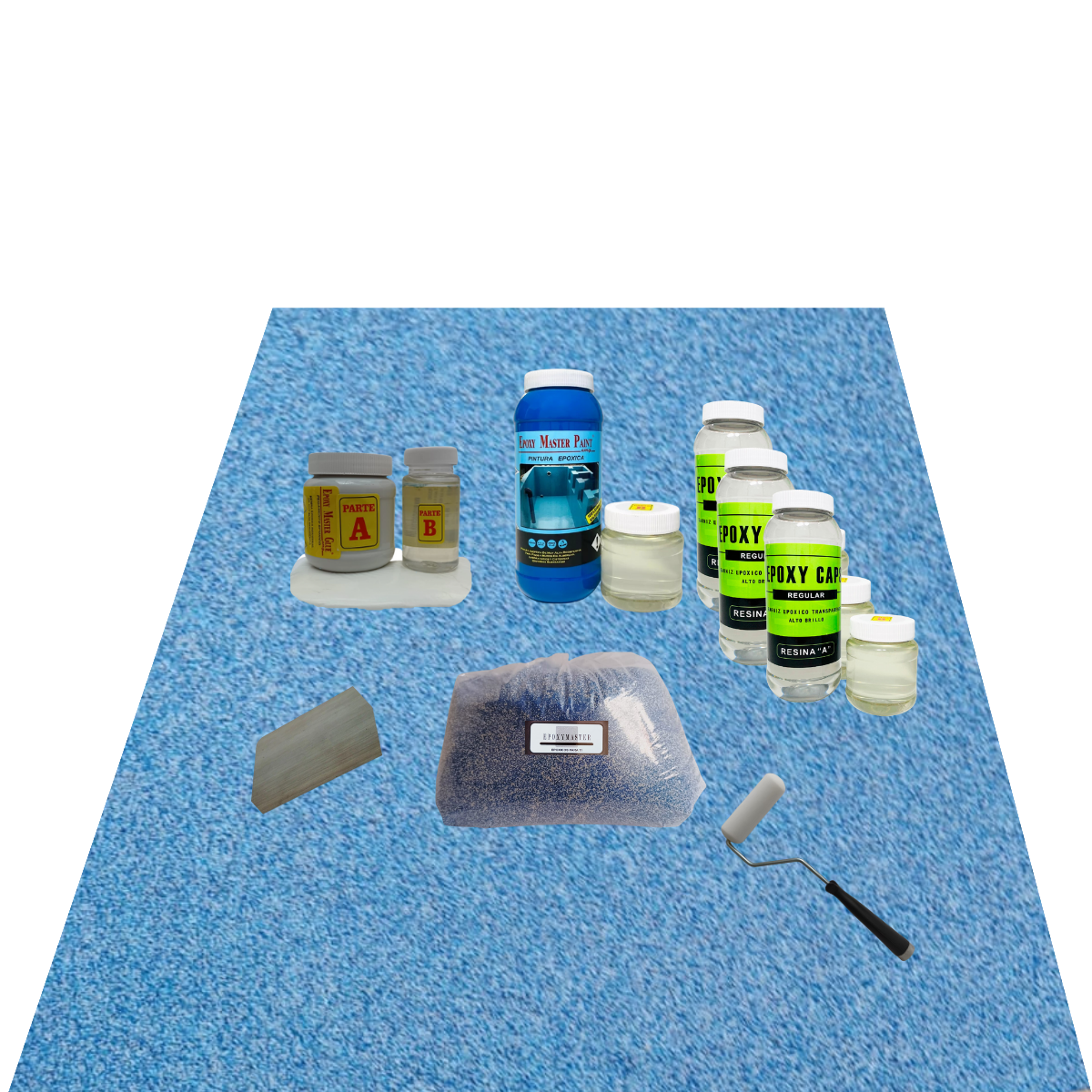KIT TODO INCLUIDO ARENA DE CUARZO 3M2 COLOR AZUL ULTRAMAR