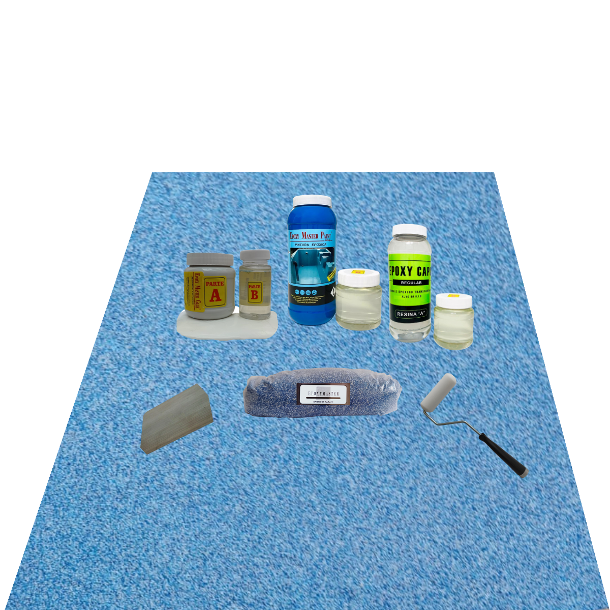 KIT TODO INCLUIDO ARENA DE CUARZO 1M2 COLOR AZUL ULTRAMAR