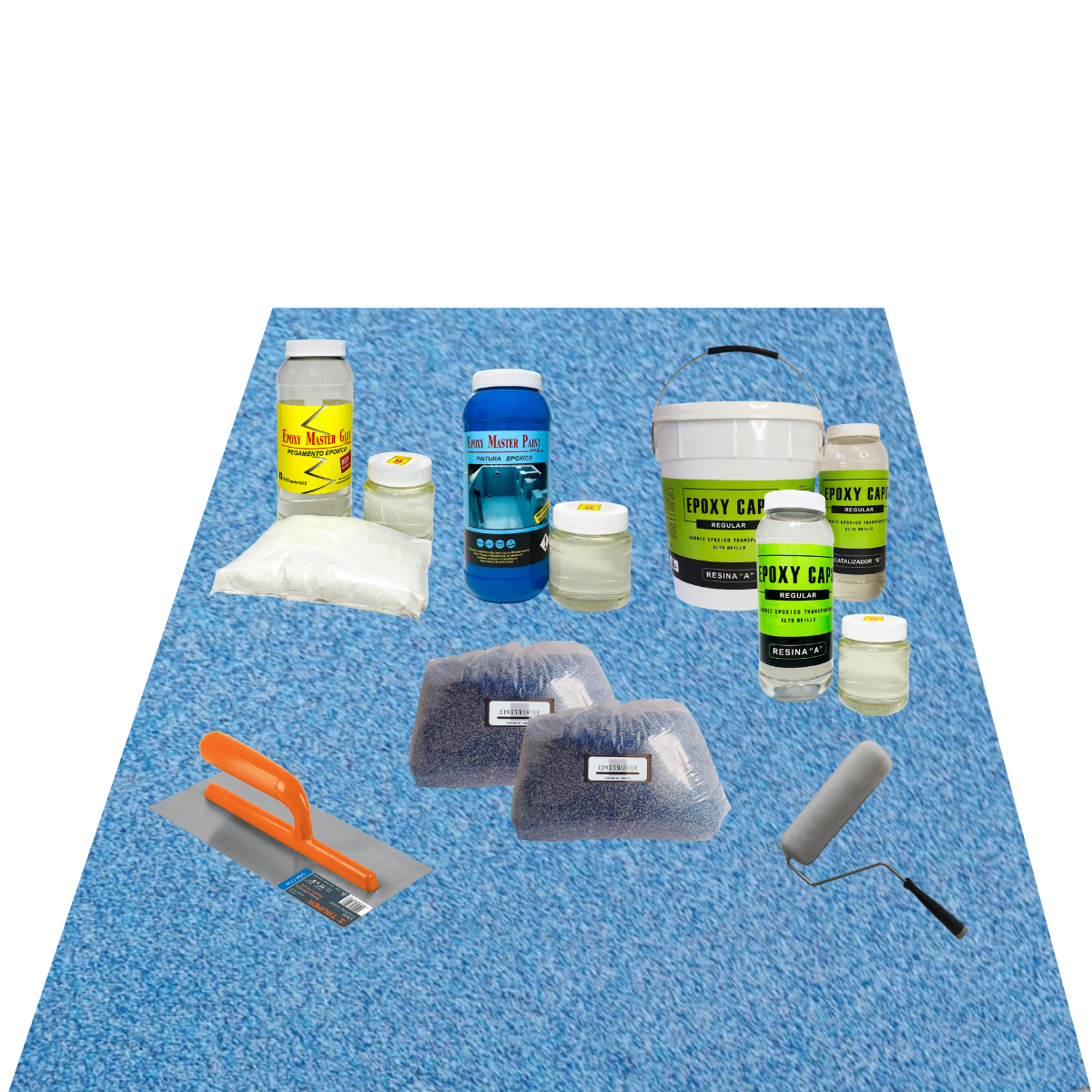 KIT TODO INCLUIDO ARENA DE CUARZO 5M2 COLOR AZUL ULTRAMAR