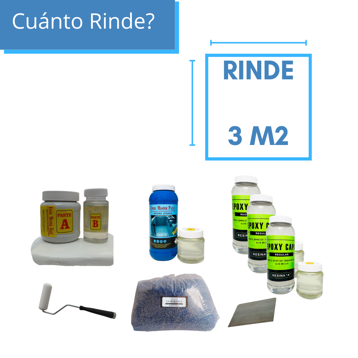 KIT TODO INCLUIDO ARENA DE CUARZO 3M2 COLOR AZUL ULTRAMAR