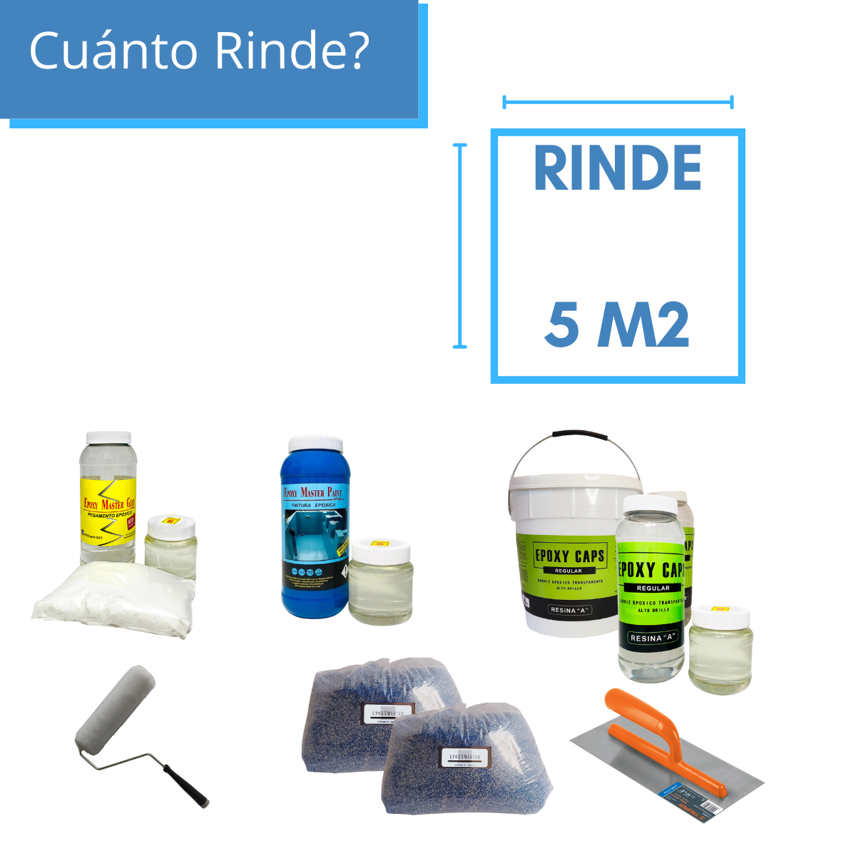 KIT TODO INCLUIDO ARENA DE CUARZO 5M2 COLOR AZUL ULTRAMAR