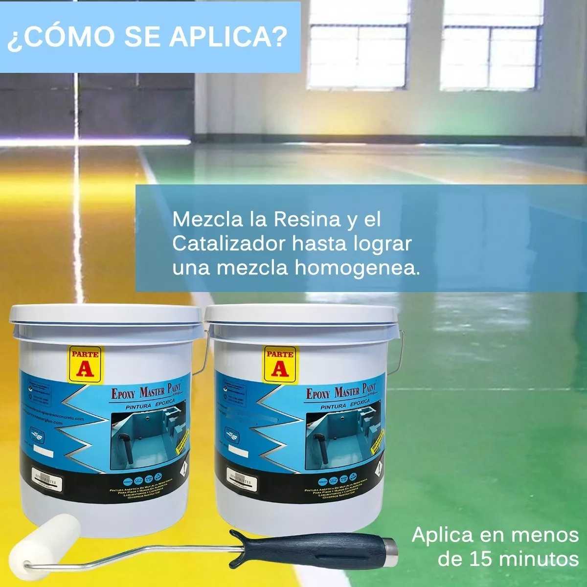 Porcelanato Liquido Pisos Colores Brillantes 10 kgs Rodillo Gratis
