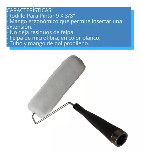 Rodillo Para Pintar 9 X 3/8 Felpa De Alta Densidad