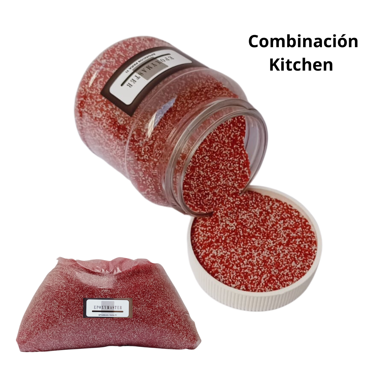 KIT TODO INCLUIDO ARENA DE CUARZO 3M2 COLOR ROJO KITCHEN