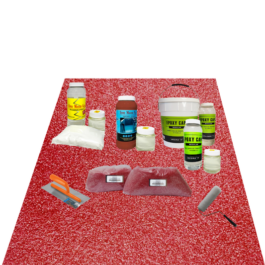 KIT TODO INCLUIDO ARENA DE CUARZO 5M2 COLOR ROJO KITCHEN