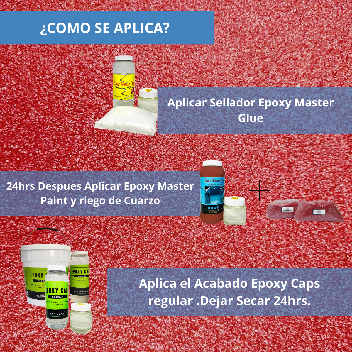 KIT TODO INCLUIDO ARENA DE CUARZO 5M2 COLOR ROJO KITCHEN