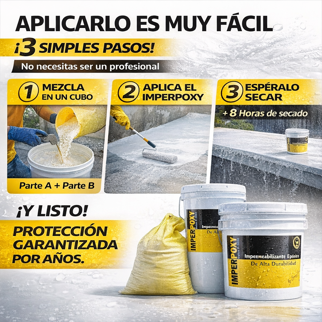 Impermeabilizantes IMPERPOXY Epoxymaster Clima Extremo 10 años garantía