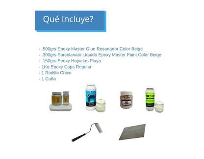 Kit Todo incluido Epoxymaster Flakes Color Playa