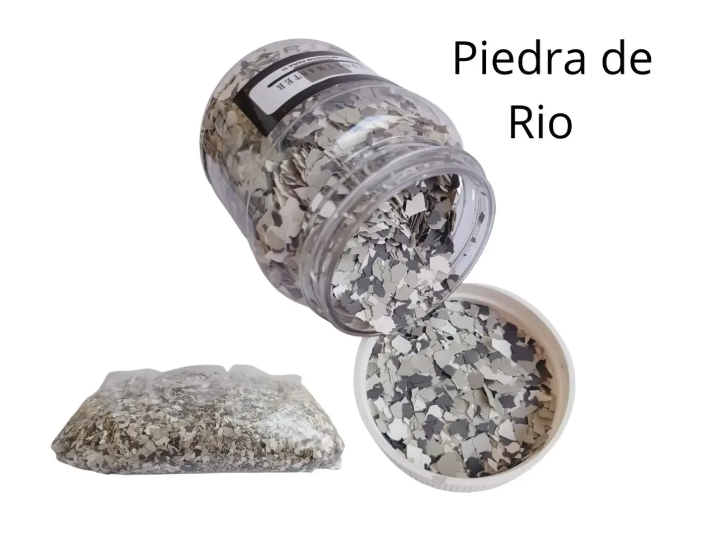 Porcelanato Líquido Kit Todo Incluido Acabado Flakes 5m2 color piedra de rio