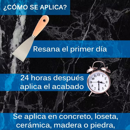 Porcelanato Líquido Marmoleado Kit Todo Incluido 10 M2 Black
