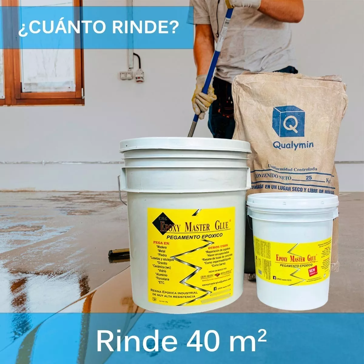 Primer y Resanador Epoxymaster Glue 33 Kgs Resanador Pisos Concreto