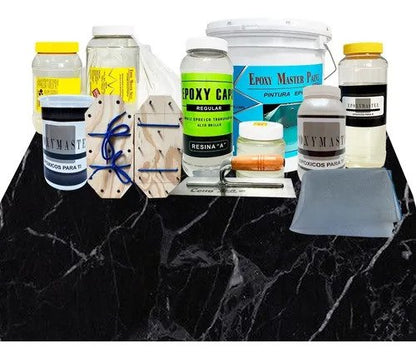 Porcelanato Líquido Marmoleado Kit Todo Incluido 10 M2 Black